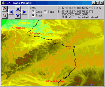 screenshot GPS map preview