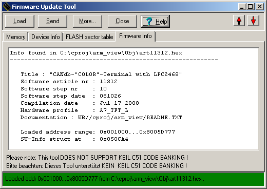 Screenshot "Firmware Update Utility"