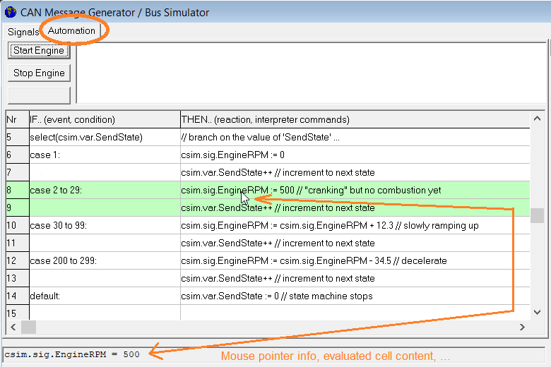 Screenshot "Conditional Actions"