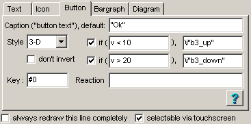 Configuration of a 'three-state button'