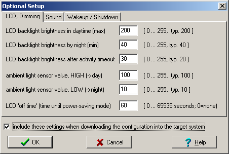 Screenshot 'Optional Display Setup'