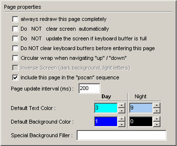 day/night colours of a display page