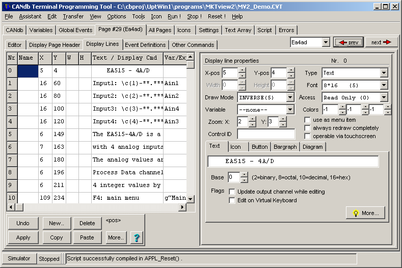 screenshot Display Page Definitions